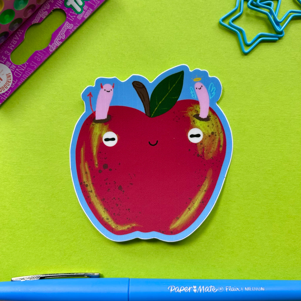 Listen Here - Apple Sticker