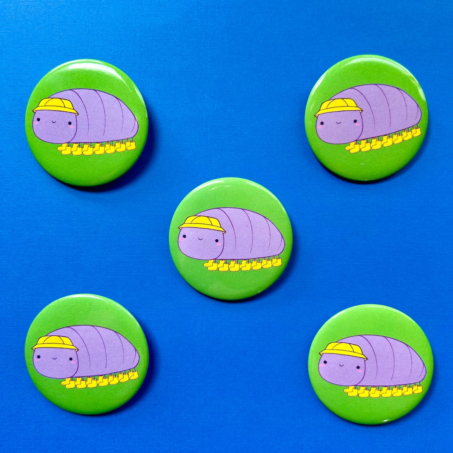 Roland the Rolly Polly Button Pin