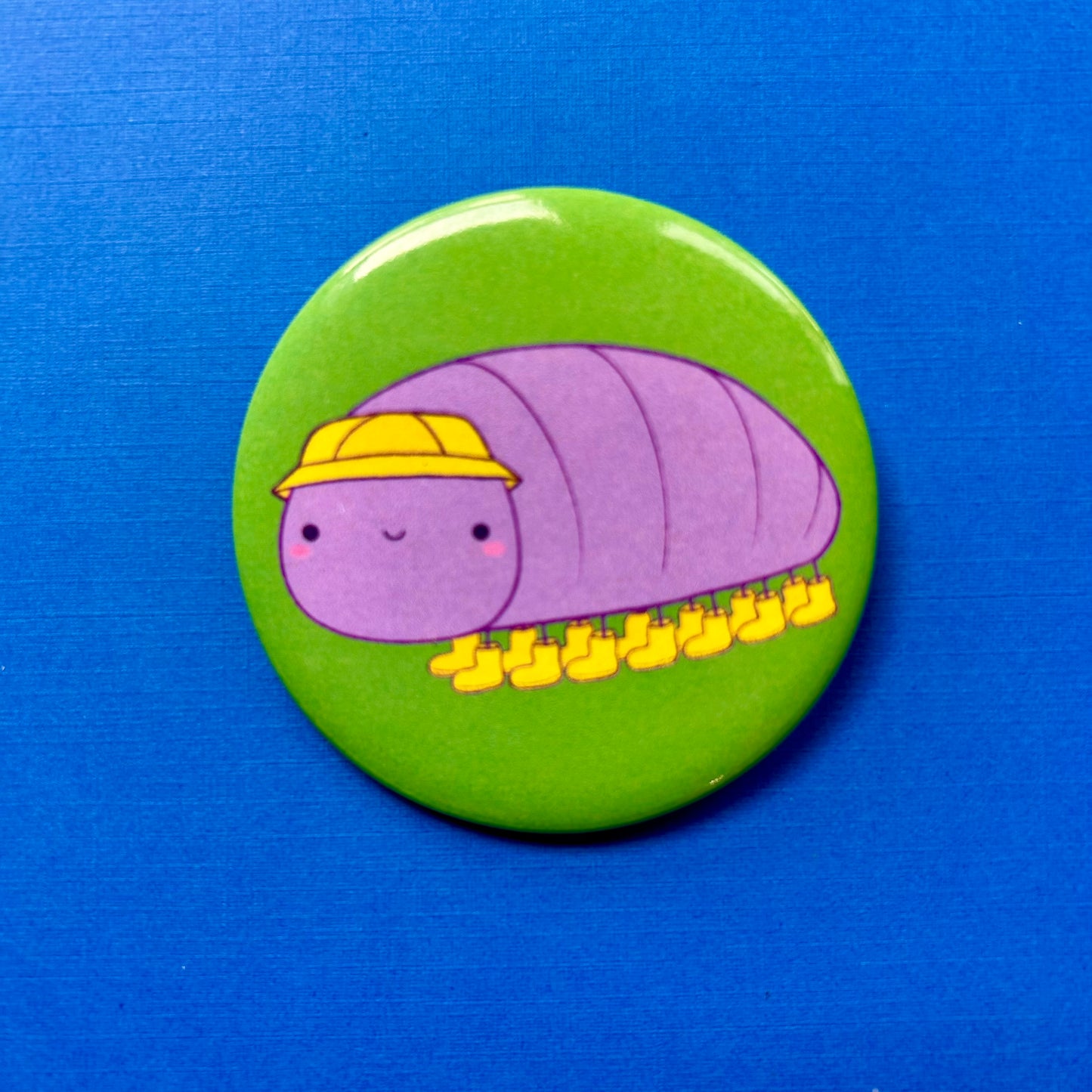 Roland the Rolly Polly Button Pin