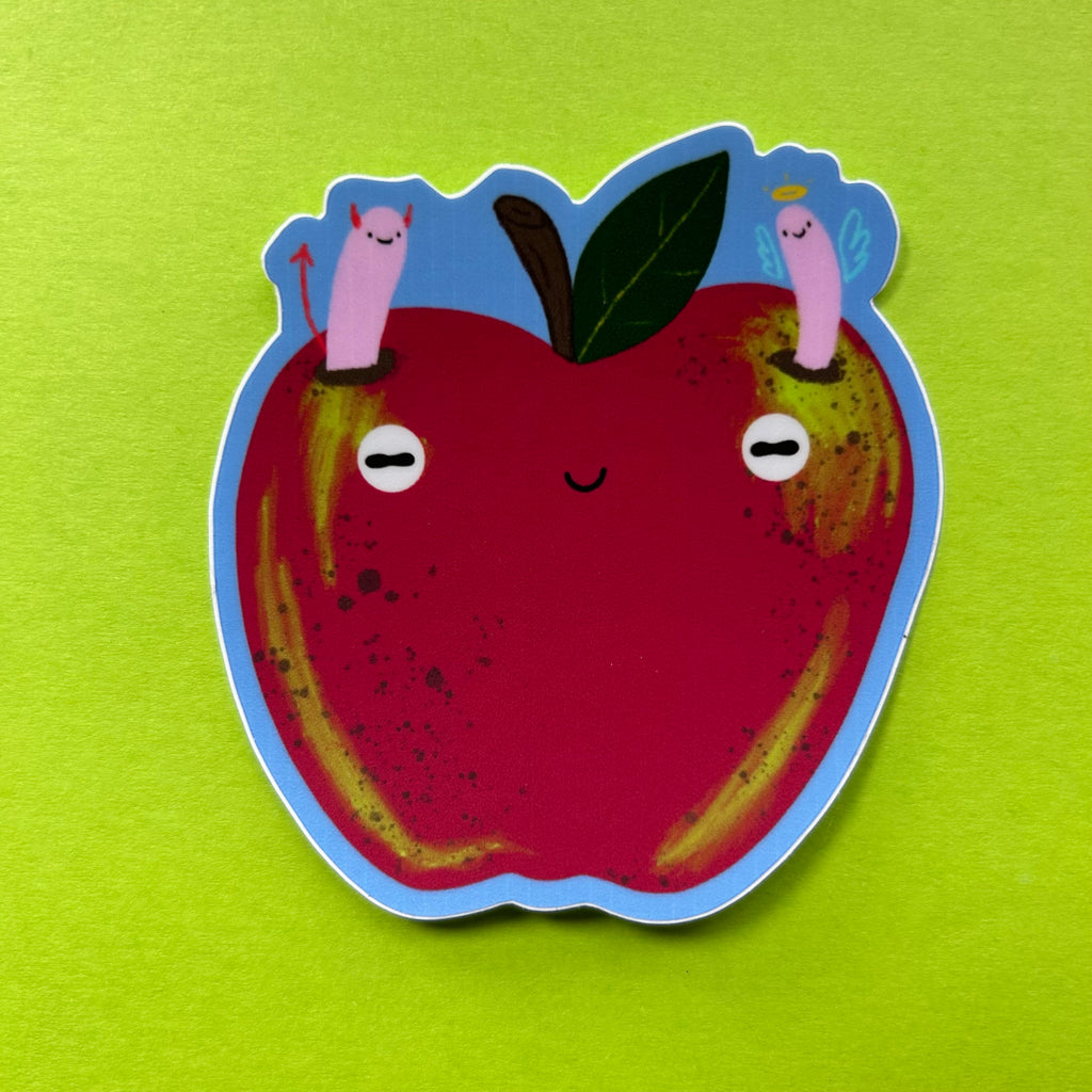 Listen Here - Apple Sticker