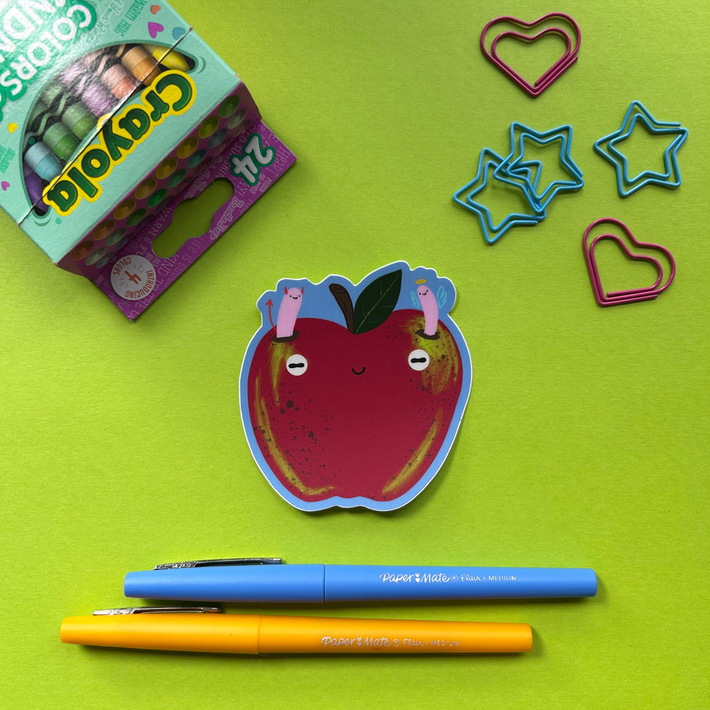 Listen Here - Apple Sticker