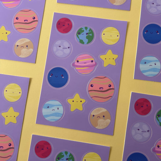 Cute Planets - Sticker Sheets