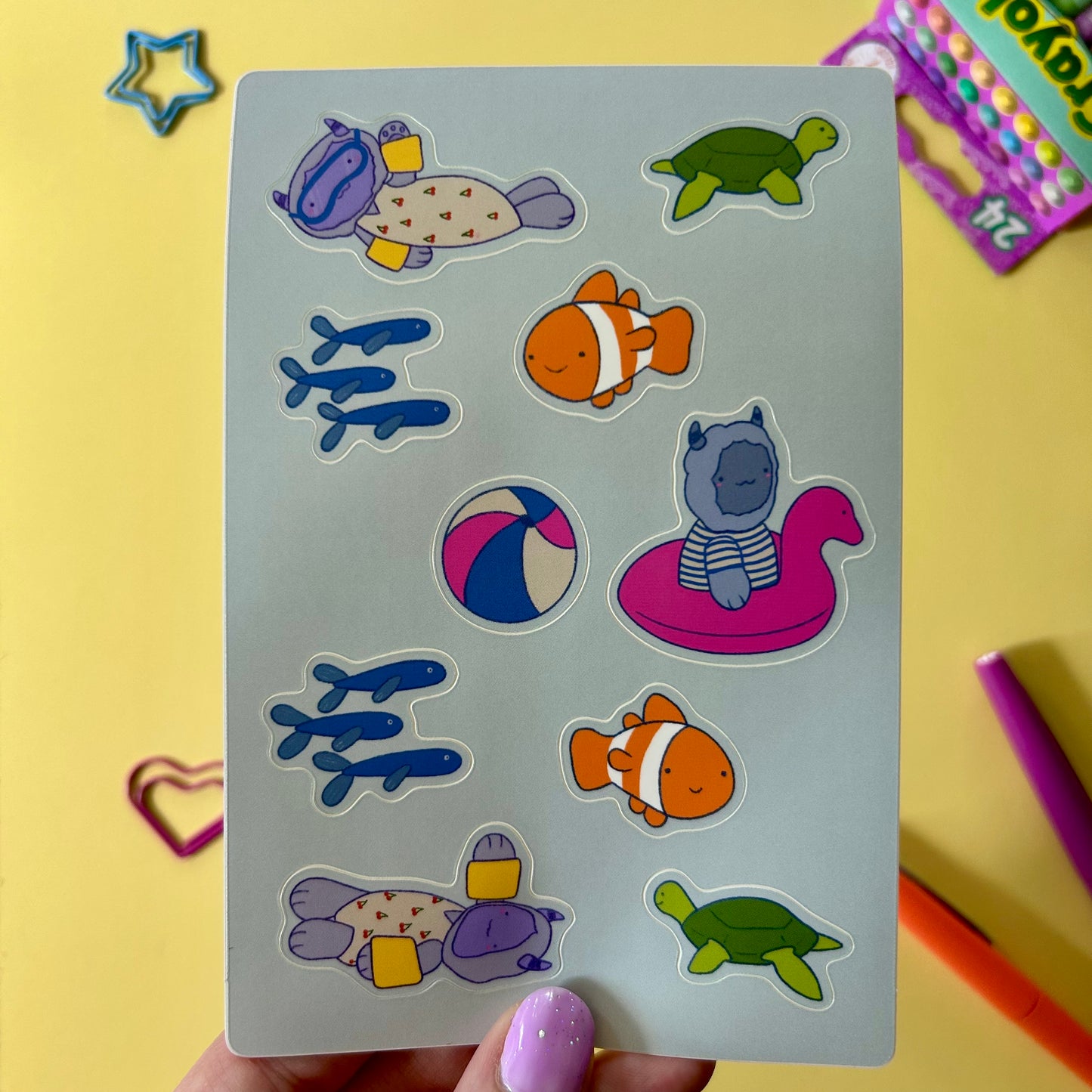 The Yeti's Go Swimming - Sticker Sheet