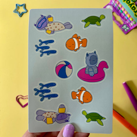 The Yeti's Go Swimming - Sticker Sheet