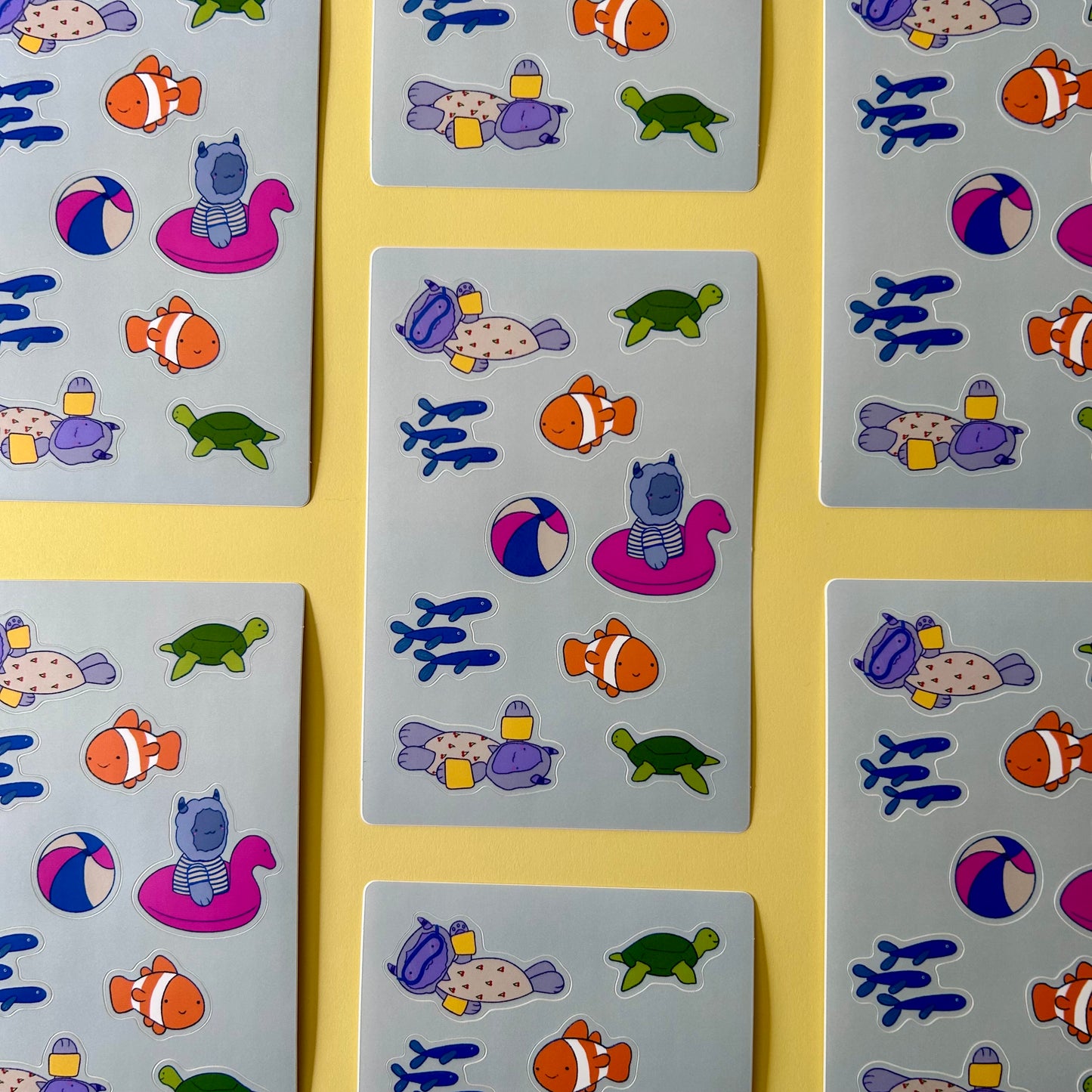 The Yeti's Go Swimming - Sticker Sheet