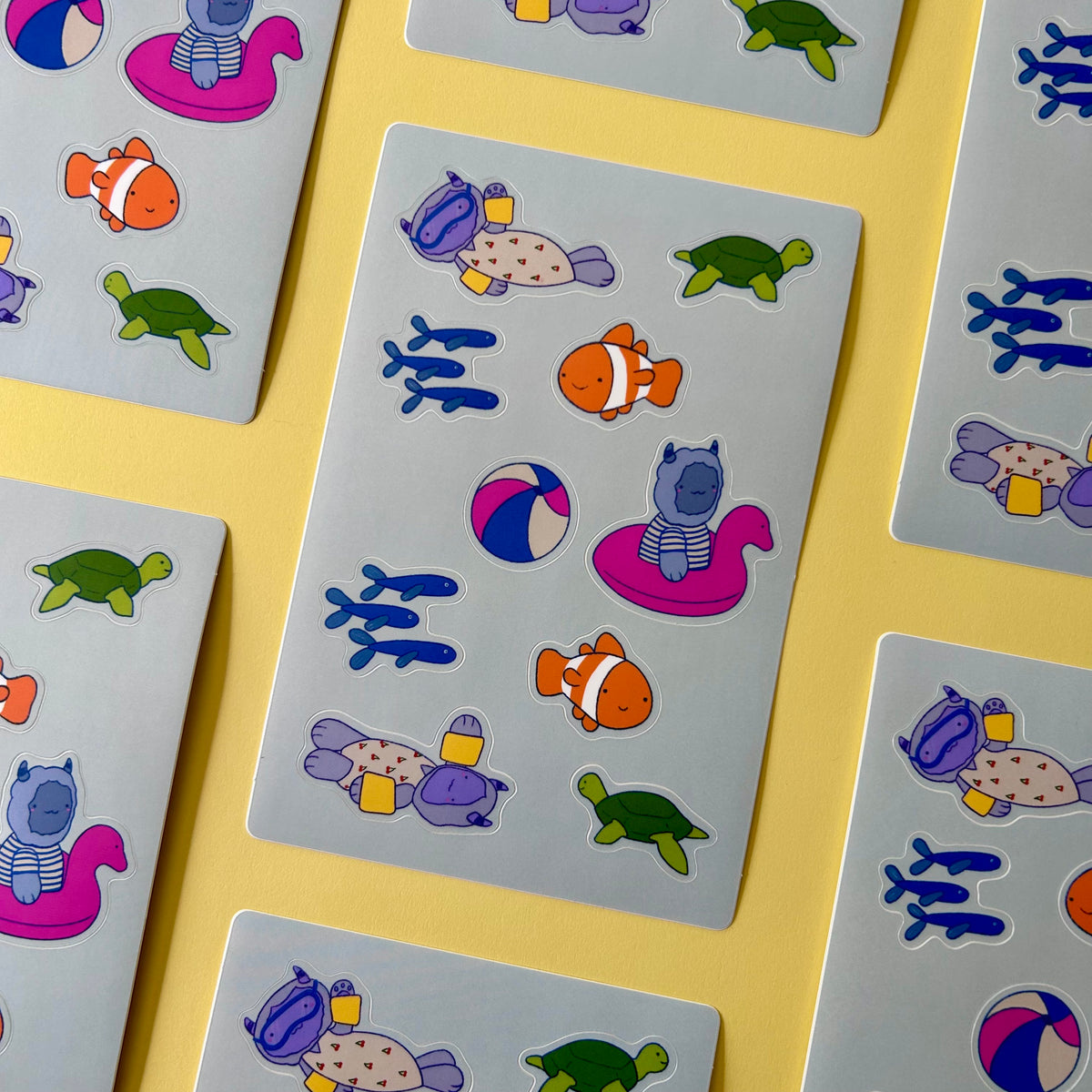 The Yeti's Go Swimming - Sticker Sheet